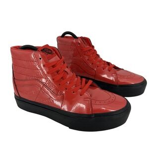 Vans x David Bowie Sk8-Hi Platform Shoes Womens Size 8 Red High Top 2019 Leather